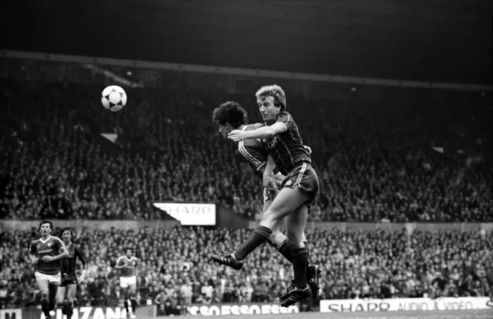 Framed Print : Manchester United v. Leicester City. March 1984 MF14-20-042 The final score was a Framed Print : Manchester United v. Leicester City. March 1984 MF14-20-042 The final score was a