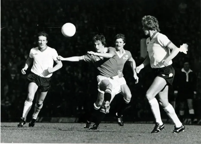 Framed Print : Manchester United v Liverpool October 1977 Steve Coppel in action during Division Framed Print : Manchester United v Liverpool October 1977 Steve Coppel in action during Division