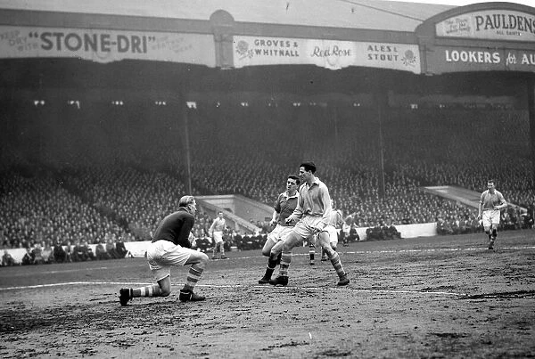 Manchester United v Manchester City-City keeper Bert Trautmann collects from United