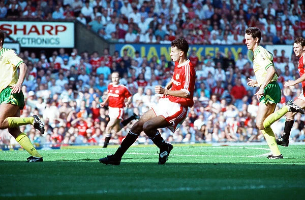Manchester United v Norwich, league match at Old Trafford, Saturday 7th September 1991