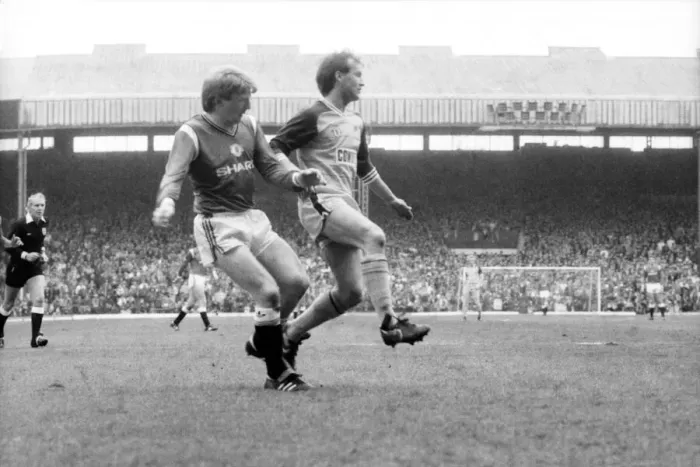 Framed Print : Manchester United v. Sunderland. April 1985 MF21-03-017 The final score was a two all
