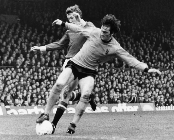 Framed Print : Manchester United v Wolverhampton Wanderers league match at Old Trafford January 1972