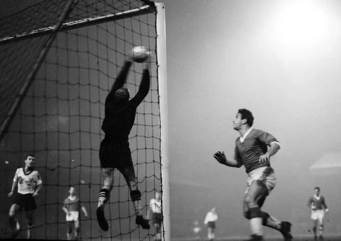 Framed Print : Manchester United versus Bayern Munich-Bayern keeper Arpad Fazekas makes a save