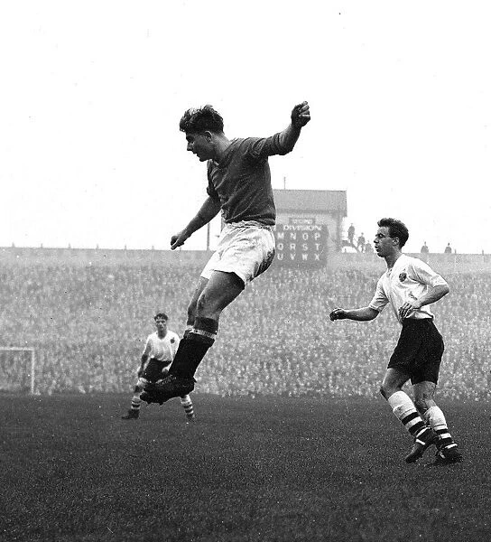 Manchester United versus Bolton Wanderers 1955 Duncan Edwards of Manchester United