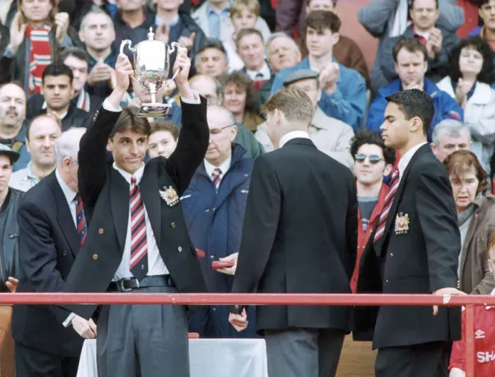 Framed Print : Manchester United youth team footballer Gary Neville holds aloft the Lancashire League Framed Print : Manchester United youth team footballer Gary Neville holds aloft the Lancashire League