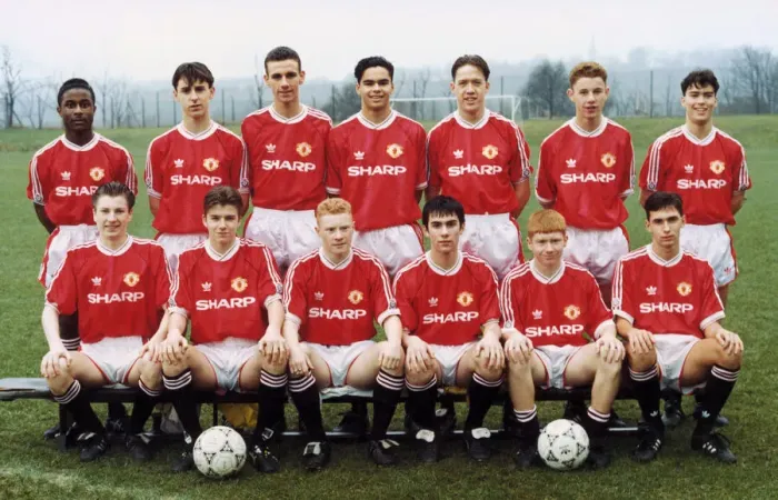 Framed Print : Manchester United youth team pose for a group photograph Framed Print : Manchester United youth team pose for a group photograph