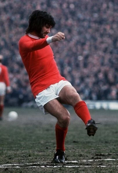 Manchester Uniteds George Best in action against Leeds in the FA Cup semi final