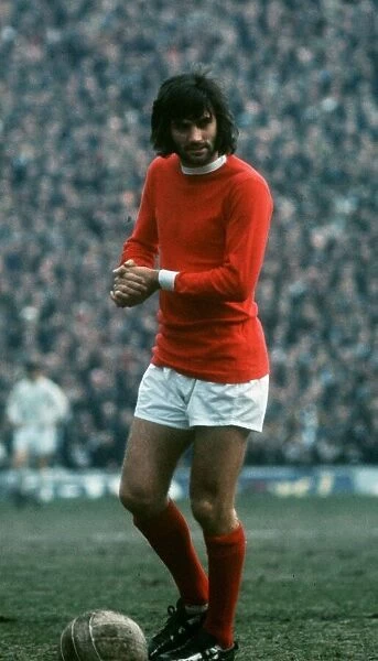 Manchester Uniteds George Best in action against Leeds in the FA Cup Semi Final match