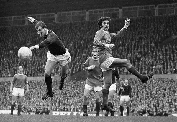 Manchester Uniteds George Best goes for the ball during the league match against