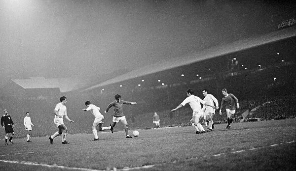 Manchester Uniteds George Best skipping past Real Madrid defenders in the European