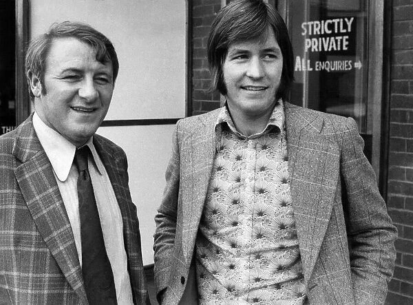 Manchester Uniteds latest signing, Jim McCalliog pictured with United manager Tommy