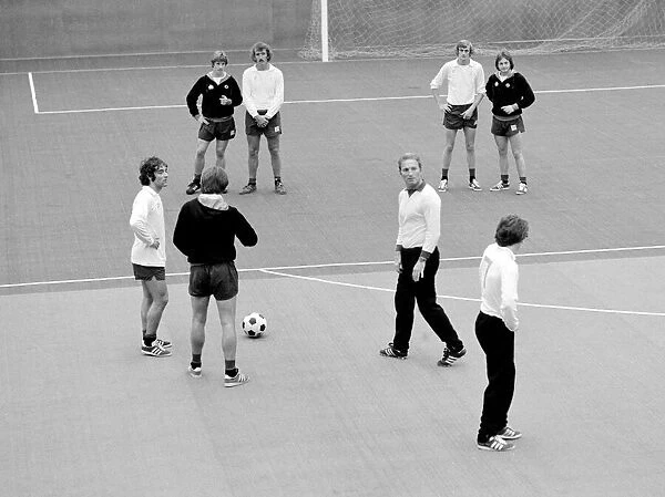 Manchester Uniteds new manager Dave Sexton took the final training session before