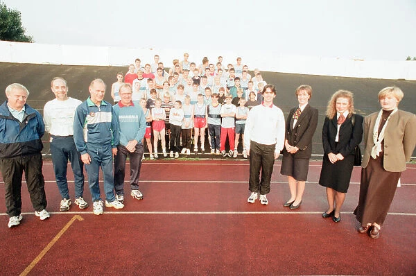 Mandale Harriers Athletics Team pictured with their coaches and sponsors