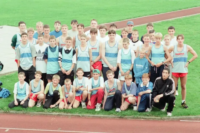 Framed Print : Mandale Harriers Athletics Team who will be competing in the National Finals at Alexander