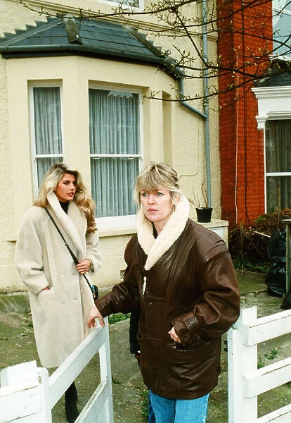 Mandy Smith and her mother Patsy leaving their home in London. 4th April 1989