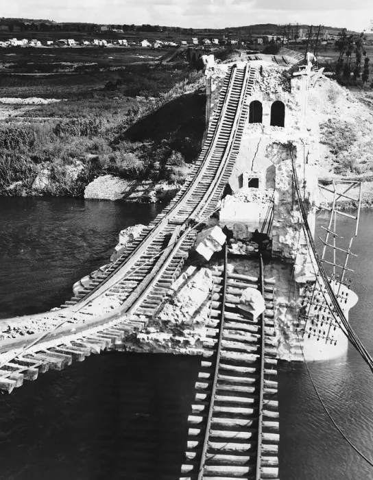 Framed Print : Manten Rail Bridge across the River Seine destroyed by USaF bombers during WW2 1944 Framed Print : Manten Rail Bridge across the River Seine destroyed by USaF bombers during WW2 1944
