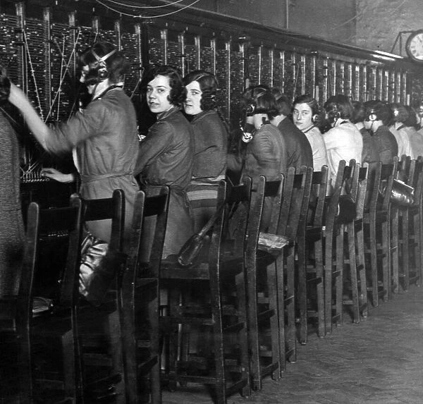 The manual telephone exchange in Newcastle. 22nd December 1930
