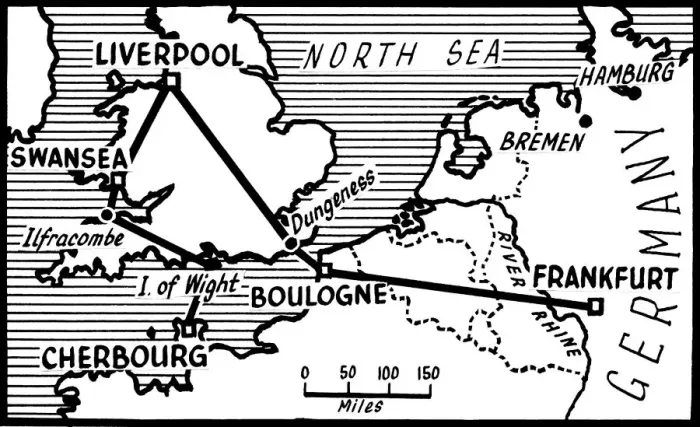 Framed Print : A map which illustrates the underwater oil pipeline used to supply the Allied force Framed Print : A map which illustrates the underwater oil pipeline used to supply the Allied force