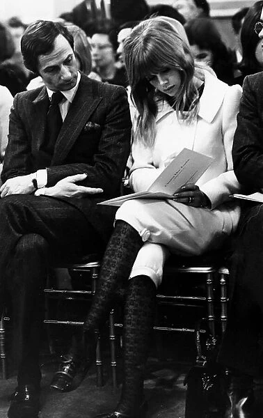 Marc Bohan dress designer and Britt Ekland actress 1967 at Christian Dior