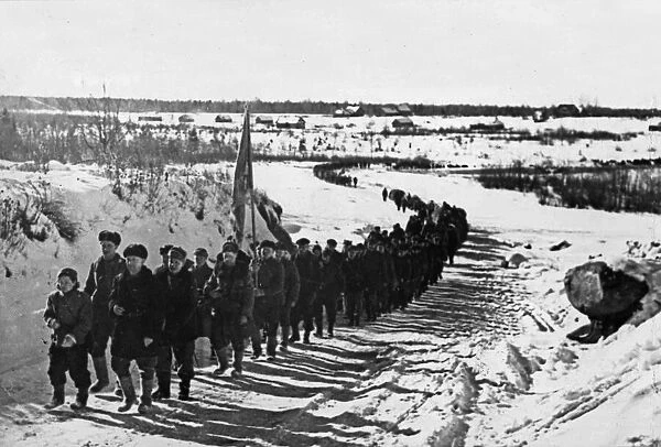 The march westward from Leningrad during the battle on the Eastern Front in the Second