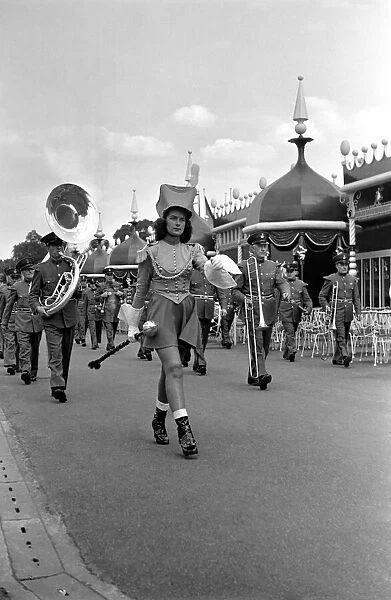 Marching band on Parade at Battesea Pleasure Garden. June 1952 C3050-004