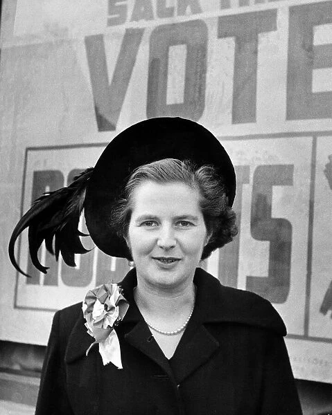 Margaret Roberts (Maggie Thatcher) a Conservative candidate for Dartford in Kent aged 26