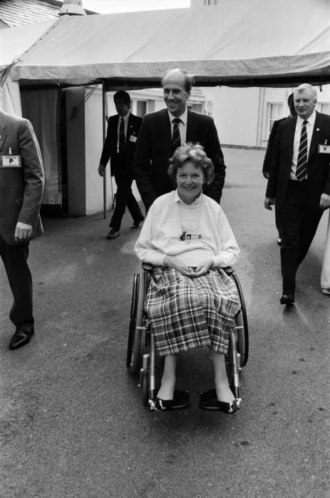 Framed Print : Margaret Tebbit back on the party conference scene - two years after the IRA bombing Framed Print : Margaret Tebbit back on the party conference scene - two years after the IRA bombing