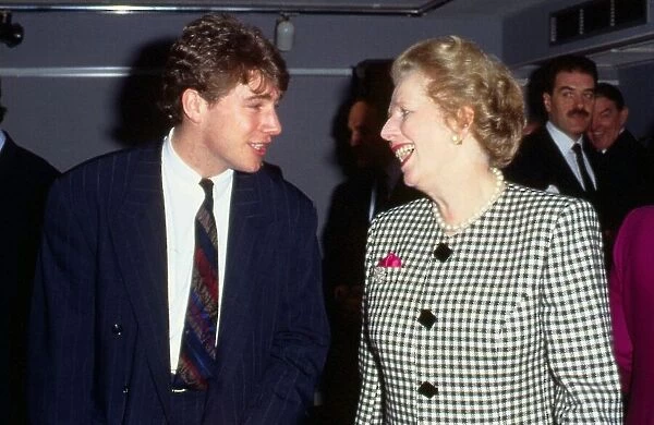Margaret Thatcher with Ally McCoist February 1989