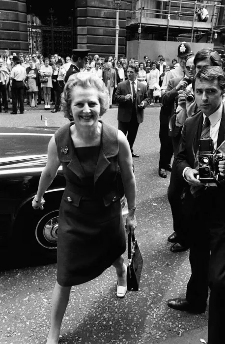 Framed Print : Margaret Thatcher arriving at Downing Street for the first time as minister of state for