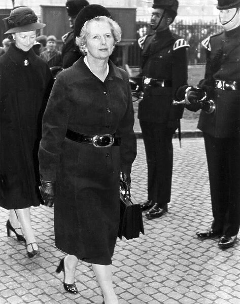 Margaret Thatcher arriving at Westminster Abbey - February 1977