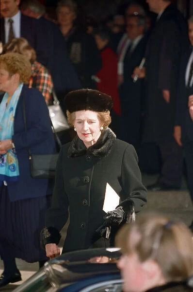 Margaret Thatcher attending the photographer Terence Donovans memorial service at St