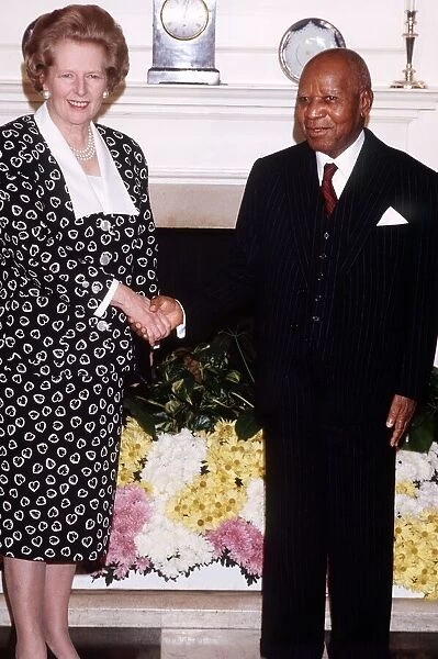 Margaret Thatcher British Prime Minister - June 1988 with the President of Malawi