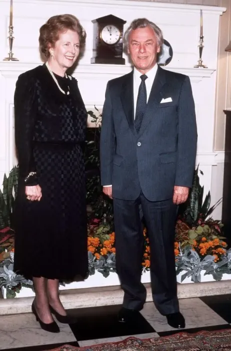 Framed Print : Margaret Thatcher British Prime Minister with the Prime Minister of Denmark