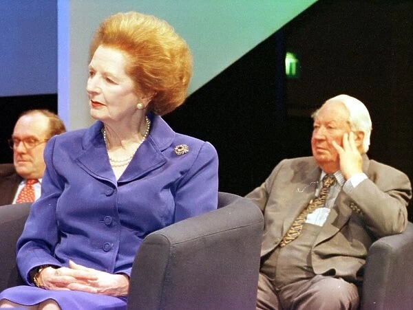 Margaret Thatcher Conservative Party Conference 1998 sitting listening to