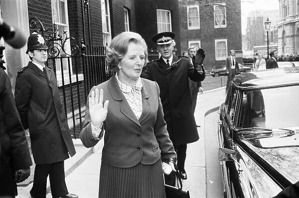Margaret Thatcher enters Number 10 Downing Street after her historic election victory