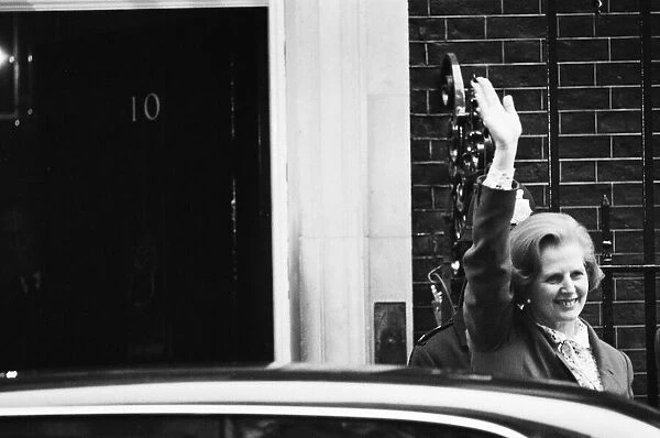 Margaret Thatcher enters Number 10 Downing Street after her historic election victory