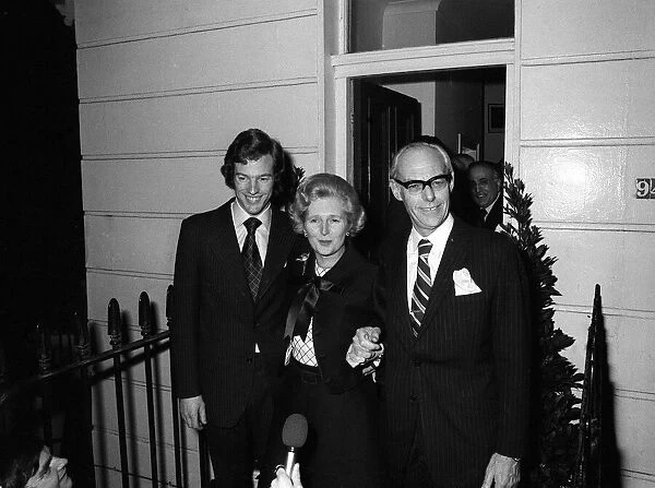 Margaret Thatcher Feb 1975 wins Conservative Leadership Election with Husband Denis