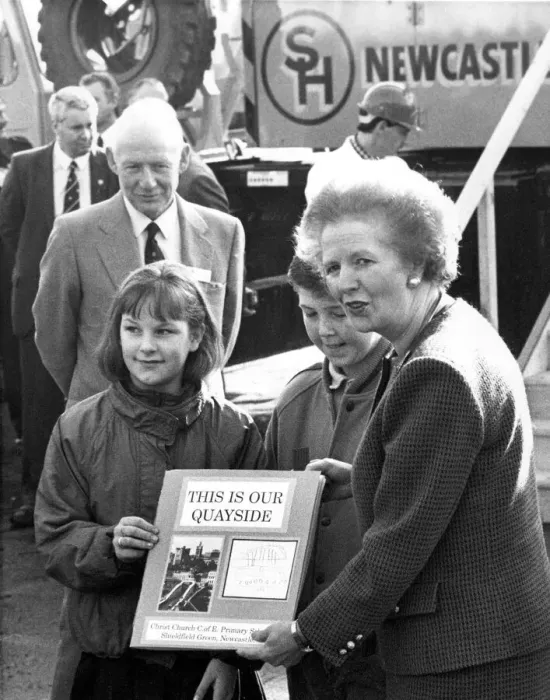 Framed Print : Margaret Thatcher at the foundation stone laying ceremony at St Peters Basin Framed Print : Margaret Thatcher at the foundation stone laying ceremony at St Peters Basin