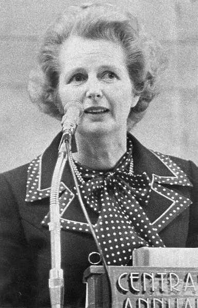 Margaret Thatcher gives a speech in Newcastle