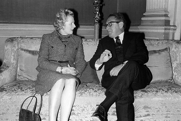 Margaret Thatcher and Henry Kissinger - Feb 1975 meet at Claridges