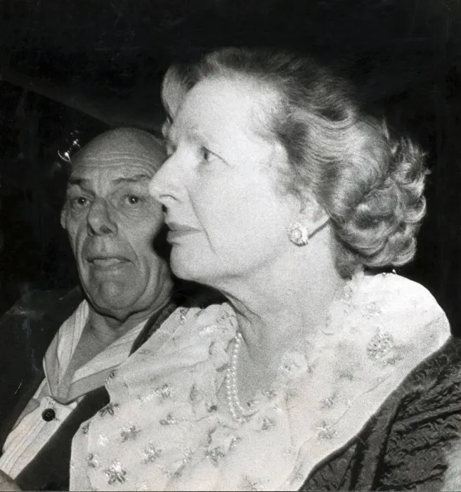 Framed Print : Margaret Thatcher and husband Dennis on night of Brighton Bombing 12 October 1984 Framed Print : Margaret Thatcher and husband Dennis on night of Brighton Bombing 12 October 1984