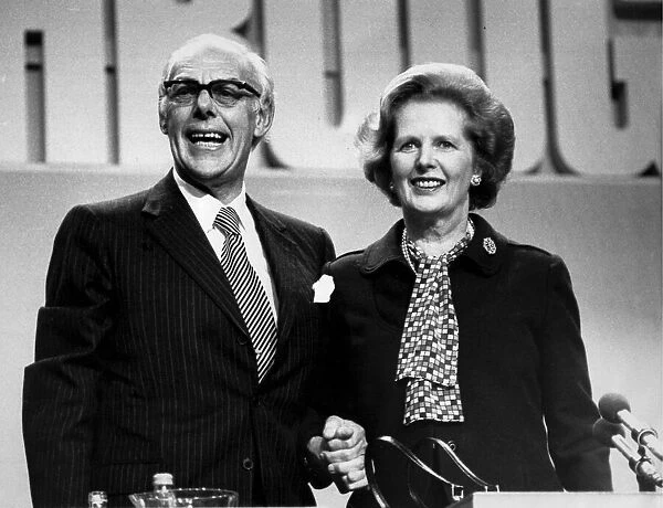 Margaret Thatcher and husband sir Denis at Tory party event - October 1984