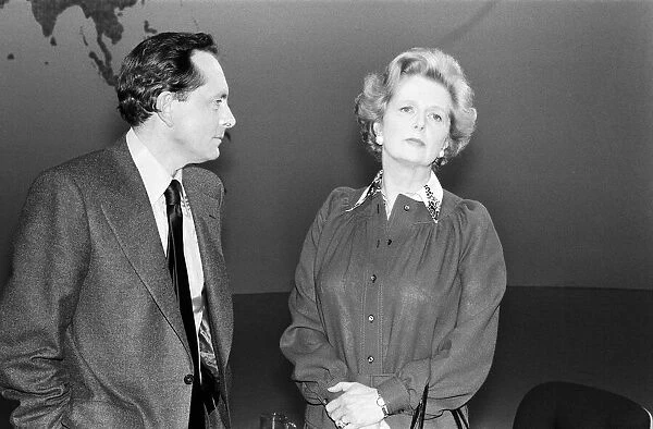 Margaret Thatcher, Leader of the Conservative Party, who is being interviewed by Brian