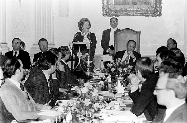 Margaret Thatcher at a Luncheon - February 1978 attends the Orion Bank Luncheon in