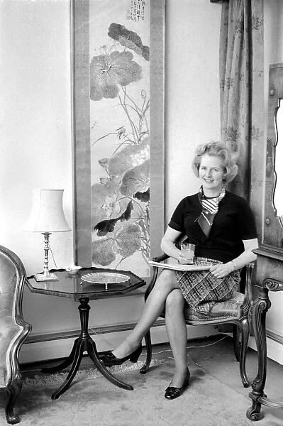 Margaret Thatcher M. P. at her Chelsea home. February 1975 75-00616-002