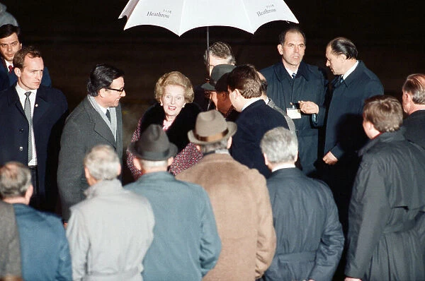 Margaret Thatcher meeting Mikhail Gorbachev, General Secretary of the Central Committee
