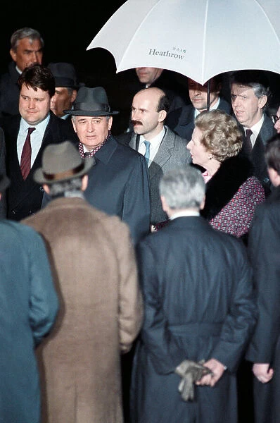 Margaret Thatcher meeting Mikhail Gorbachev, General Secretary of the Central Committee