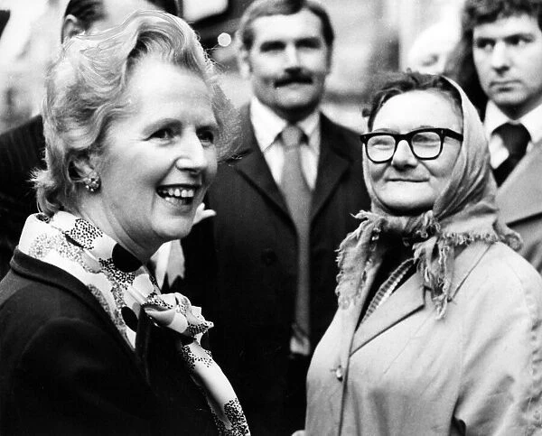 Margaret Thatcher meeting the public during a visit the Newcastle