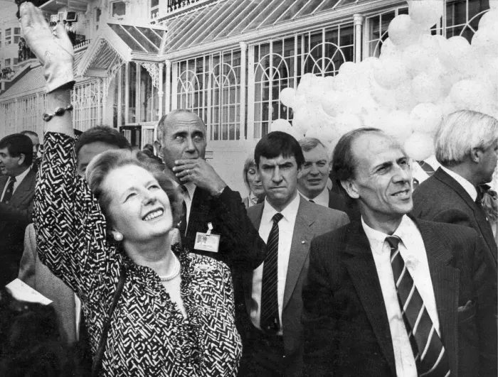 Framed Print : Margaret Thatcher and Norman Tebbit at re-opening of Grand Hotel Brighton following IRA Framed Print : Margaret Thatcher and Norman Tebbit at re-opening of Grand Hotel Brighton following IRA