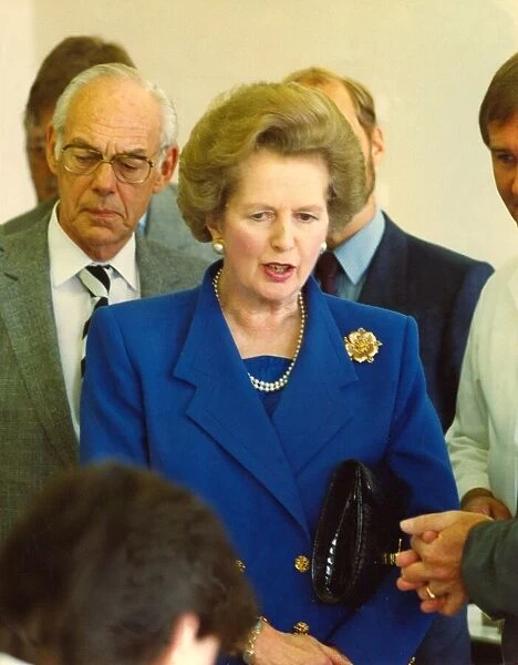 Margaret Thatcher at the opening of the Millicom Factory in Darlington with husband